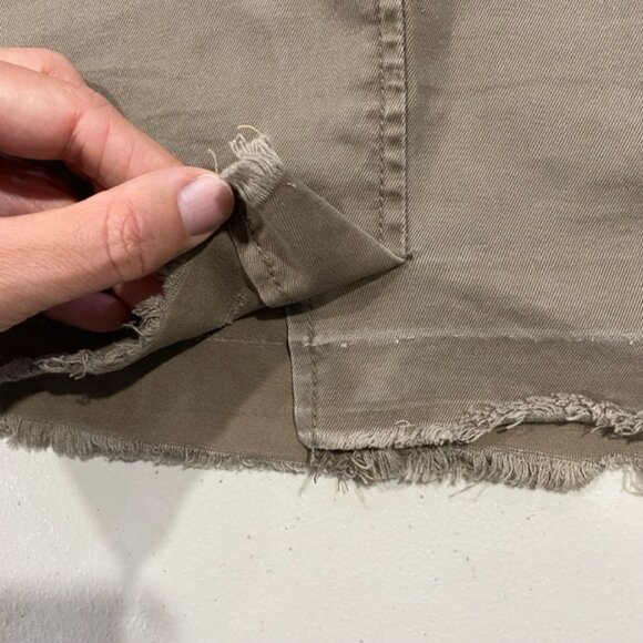 Old Navy Distressed Cotton Mini Skirt, Beige, Size 8 - Picture 6 of 12